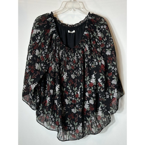 Max Studio women's M top-accordion neckline & bodice-sheer fabric with linning - Picture 1 of 11